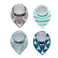 4pcs Lot Bibs Burp Cloth Print Arrow Wave Triangle Baby Bibs Cotton Bandana Accessories