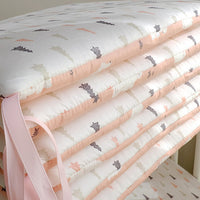 Cartoon embroidered cotton bumper bed