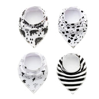 4pcs Lot Bibs Burp Cloth Print Arrow Wave Triangle Baby Bibs Cotton Bandana Accessories