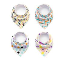 4pcs Lot Bibs Burp Cloth Print Arrow Wave Triangle Baby Bibs Cotton Bandana Accessories