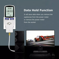 Digital Power Saving Energy Monitor Watt Amp Volt KWh Meter Electricity Analyzer Power Meter Plug, Power Consumption Monitor With Digital LCD Display