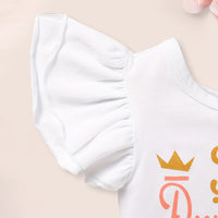 Newborn Baby Girl Outfits Infant Letter Print Romper Tutu Skirt Headband Coming Home Clothes Set