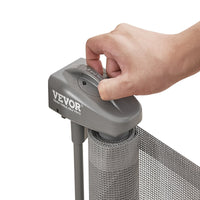 VEVOR Retractable Baby Gate, Tall Mesh Baby Gate, Extends Up To 60 Wide Retractable Gate For Kids Or Pets, Retractable Dog Gates For Indoor Stairs, Doorways, Hallways, Playrooms, Gray
