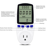 Digital Power Saving Energy Monitor Watt Amp Volt KWh Meter Electricity Analyzer Power Meter Plug, Power Consumption Monitor With Digital LCD Display