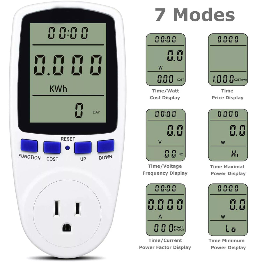Digital Power Saving Energy Monitor Watt Amp Volt KWh Meter Electricity Analyzer Power Meter Plug, Power Consumption Monitor   With Digital LCD Display