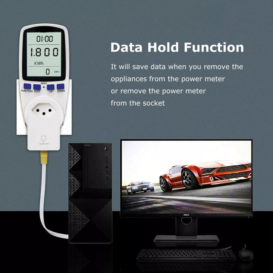 Digital Power Saving Energy Monitor Watt Amp Volt KWh Meter Electricity Analyzer Power Meter Plug, Power Consumption Monitor   With Digital LCD Display