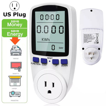 Digital Power Saving Energy Monitor Watt Amp Volt KWh Meter Electricity Analyzer Power Meter Plug, Power Consumption Monitor   With Digital LCD Display